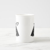 ドレス結婚のシルエット&タックス ボーンチャイナマグカップ (正面)