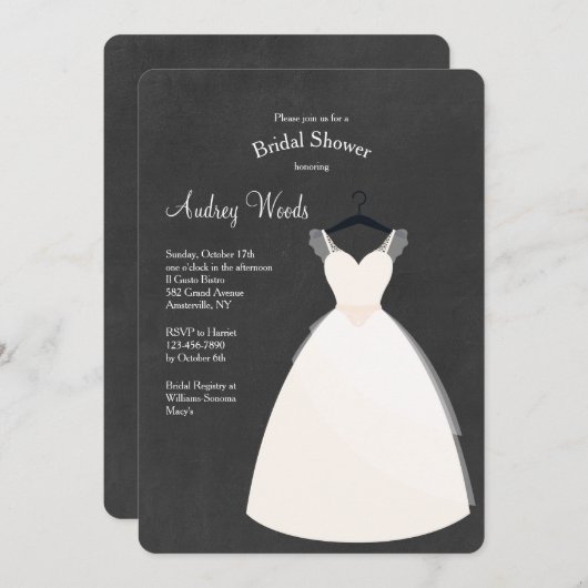 ドレス結婚招待状 招待状 (正面/裏面)