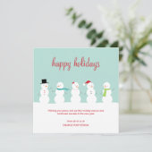 ドレス雪だるまビジネスホリデーカード シーズンカード (スタンド正面)