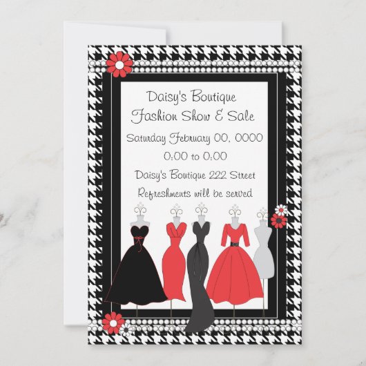 ドレス ショップ デイジー テーマ 招待状 (正面)