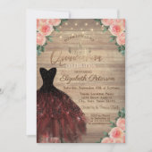 ドレス，ティアラ，ストリングライトウッドバラクインセアニラ 招待状 (正面)