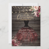 ドレス，ティアラ，ライトバラ，ウッドキンセアニラ 招待状 (正面)