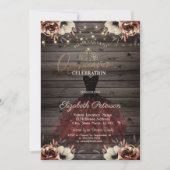 ドレス，ティアラ，ライトレッドローゼウッドキンセアニラ 招待状 (正面)