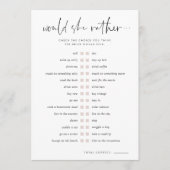 ドレス&ブライダルトリビアゲームカードをスケッチ 招待状 (正面)