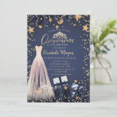 ドレス、ブランチ、ダイアモンズネイビーブルークインセアニラ 招待状 (スタンド正面)