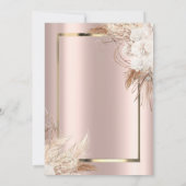 ドレス，紙吹雪ボホフラワーズブラウン50誕生日 招待状 (裏面)