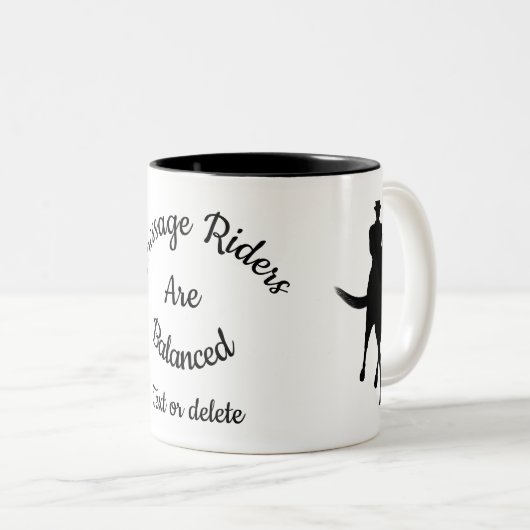ドレッサーのライダーはバランスの取れたシルエット ツートーンマグカップ (正面右)