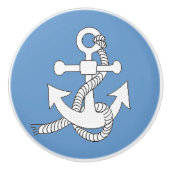 ドレッサーの引き手 - アンカー（白） セラミックノブ (正面)