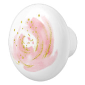 ドレッサー引き出しプルピンクローズバッド セラミックノブ (右)