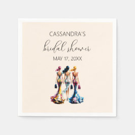 ドレッシングガールエレガントズブライダルシャワー スタンダードカクテルナプキン