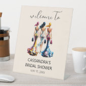 ドレッシングガールズエレガントウェルカムブライダルシャワー 台座サイン (インサイチュ)