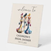 ドレッシングガールズエレガントウェルカムブライダルシャワー 台座サイン (正面)