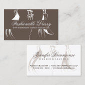 ドレッシー ウェディング 衣類 ファッション ブラウン ブライダル 名刺 (正面/裏面)