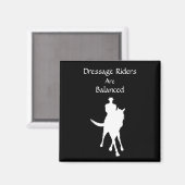 ドレッセージのライダーはバランスのとれた馬の暗い マグネット (正面/裏面)