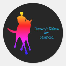 ドレッセージのライダーはバランスのとれた馬の虹 ラウンドシール