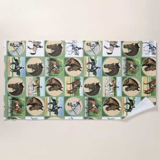 ドレッセージウマビーチ馬好き用タオル ビーチタオル (正面)