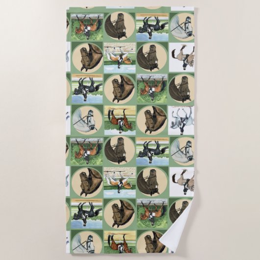 ドレッセージウマビーチ馬好き用タオル ビーチタオル (正面)