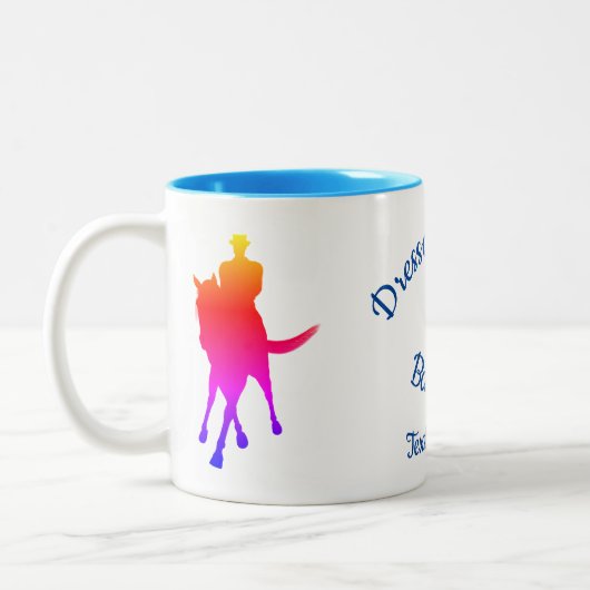ドレッセージライダーはバランスの取れたカラーシルエット ツートーンマグカップ (左)