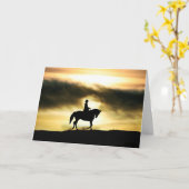 ドレッセージライダーホース同情カード カード (黄色い花)