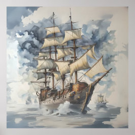 ドレッドノートの抱擁 ブラウン 戦艦 ブルー ポスター