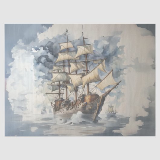 ドレッドノートの抱擁 ブラウン 戦艦 ブルー 薄葉紙 (正面)