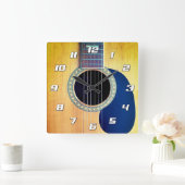 ドレッドノート アコースティック 6弦ギター アーティスト デザイン スクエア壁時計 (ホーム)