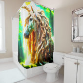 ドレッドロックのユニコーン シャワーカーテン (インサイチュ)