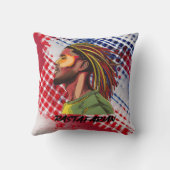 ドレッドロックをプリントしたラスタグランジファリア クッション (裏面)