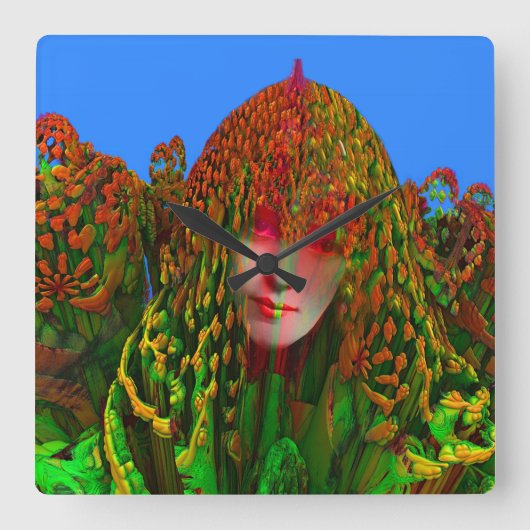 ドレッドロックホリデイ スクエア壁時計 (正面)