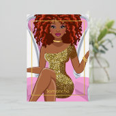 ドレッドロック誕生日パーティーフォイル招待状 箔招待状 (立ち正面)