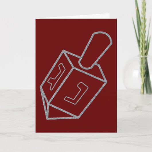 ドレディデルハヌカーグリッターグリーティングカード サンキューカード (正面)