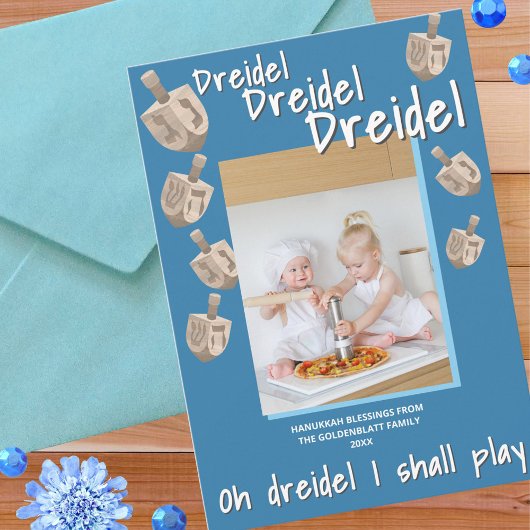 ドレディ素朴デルオークブルー写真ハ祝ヌカー シーズンカード