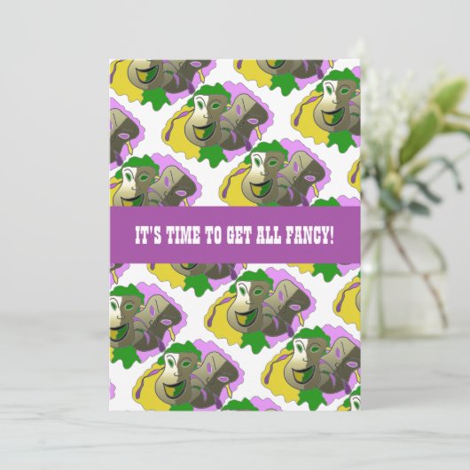 ドレファンシースパーティー招待状とマスクパターン 招待状 (スタンド正面)