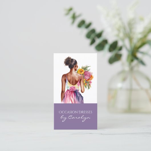 ドレフォーマルス結婚のシーメストレスビジネスカード 名刺 (スタンド正面)