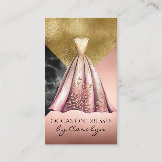 ドレフォーマルス結婚のシーメストレスビジネスカード 名刺 (正面)