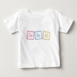 ドレミソルフェッジオベビーブロックミュージカル ベビーTシャツ