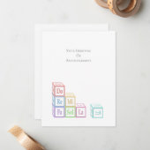 「ドレミファソラティ」積み重ねられたミュージカルベイビーブロック ノートカード (正面/裏面インサイチュ)