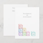 「ドレミファソラティ」積み重ねられたミュージカルベイビーブロック ノートカード (正面/裏面)