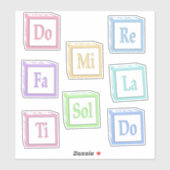 ドレミファソルラティソルフェージュミュージカル.ベビーブロック シール (シート)