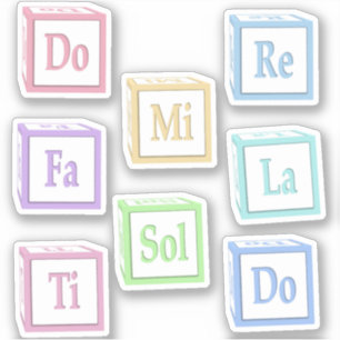 ドレミファソルラティソルフェージュミュージカル.ベビーブロック シール