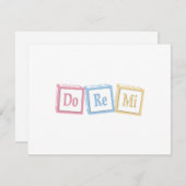 「ドレミ」ソルフェージュ 赤ちゃん用ブロック 子供の音楽 カスタム ノートカード (正面/裏面)