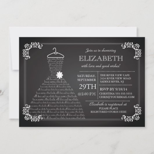 ドレモダンスブライダルシャワー 招待状 (正面)