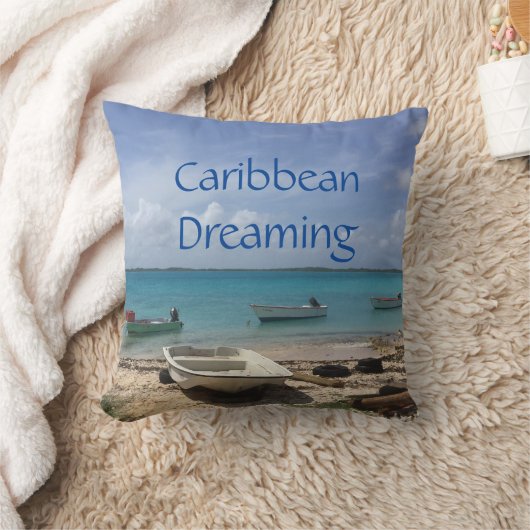 ドレーカリブのミングボネア魚釣りボーツ海 クッション (ブランケット)