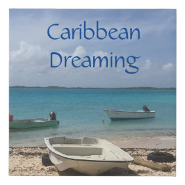 ドレーカリブのミングボネア魚釣りボーツ海 フェイクキャンバスプリント