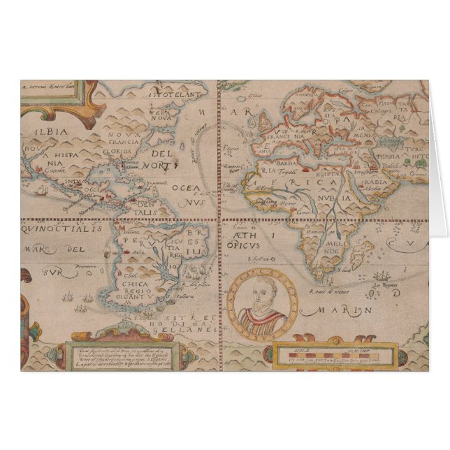 ドレークの地球のCircumnavigationの地図 (正面横)