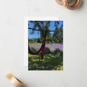 ドレーピング生地、ガーデンランタン&ラベンダーフィールド ノートカード (正面/裏面インサイチュ)