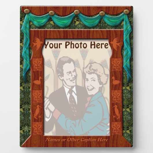ドレープされた工芸品の窓パーソナライズされた- フォトプラーク (正面)