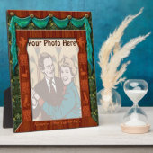 ドレープされた工芸品の窓パーソナライズされた- フォトプラーク (側面)