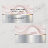 ドレープの背景 |メタリック金ゴールド |金属ブラシ 名刺 (正面/裏面)