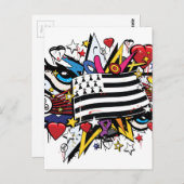 ドレープオーブレターニュBreizhグラフィティブレトングラフフ ポストカード (正面/裏面)